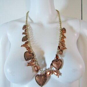 Brass and Copper Heart Necklace